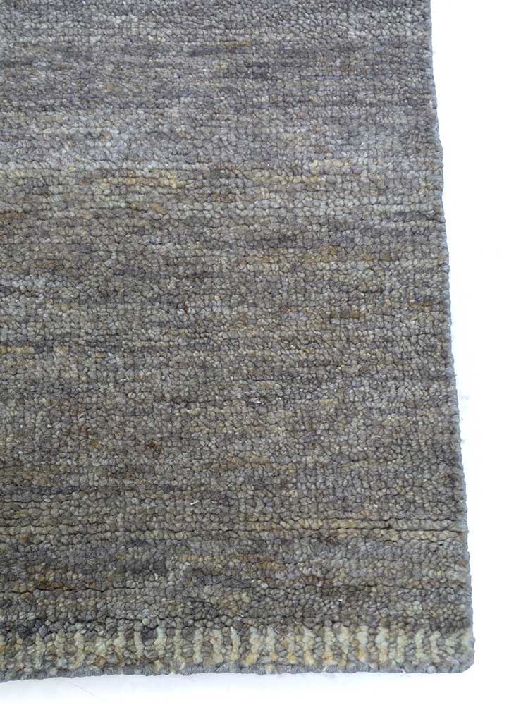 manifest grey and black wool Hand Knotted Rug - Corner