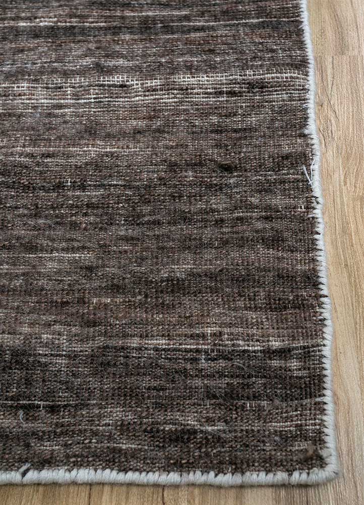 zuri beige and brown wool Hand Knotted Rug - Corner