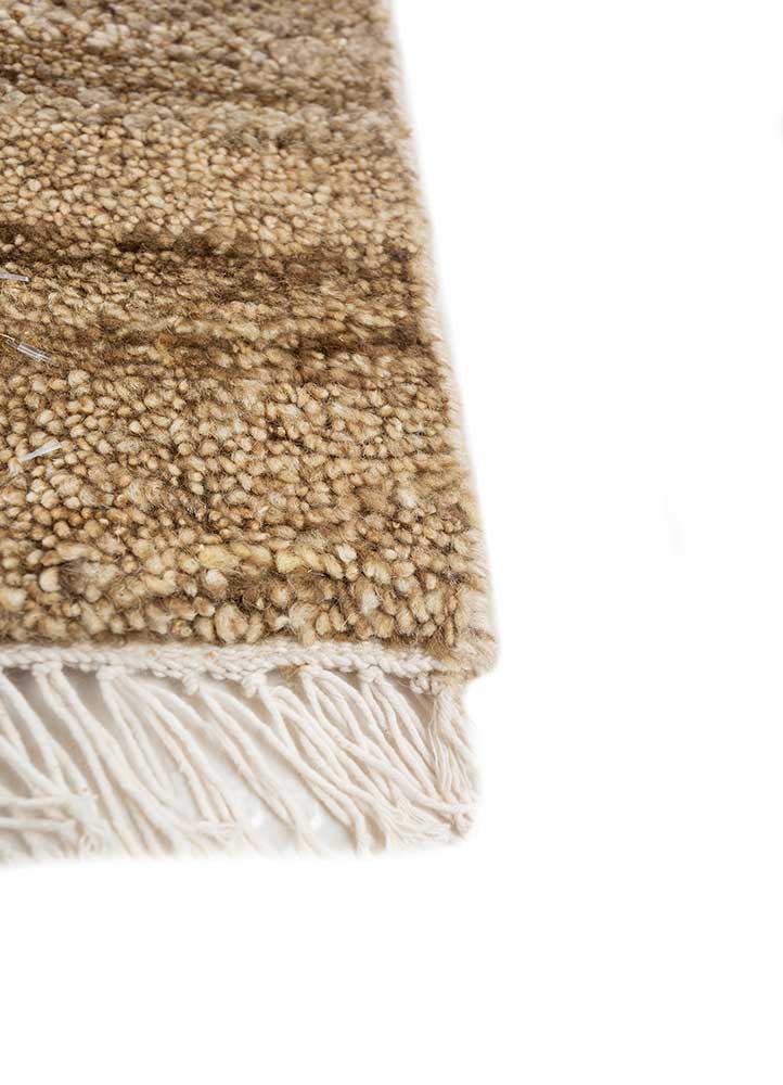 bylthe beige and brown afghan wool Hand Knotted Rug - Corner