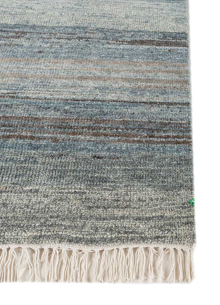 bylthe blue afghan wool Hand Knotted Rug - Corner
