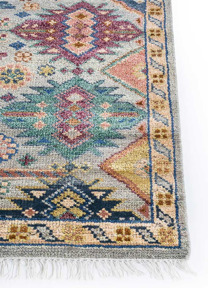 savana multi wool Hand Knotted Rug - Corner