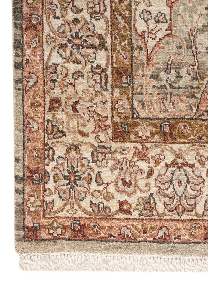 someplace in time beige and brown wool Hand Knotted Rug - Corner someplace in time beige and brown wool Hand Knotted Rug - Corner