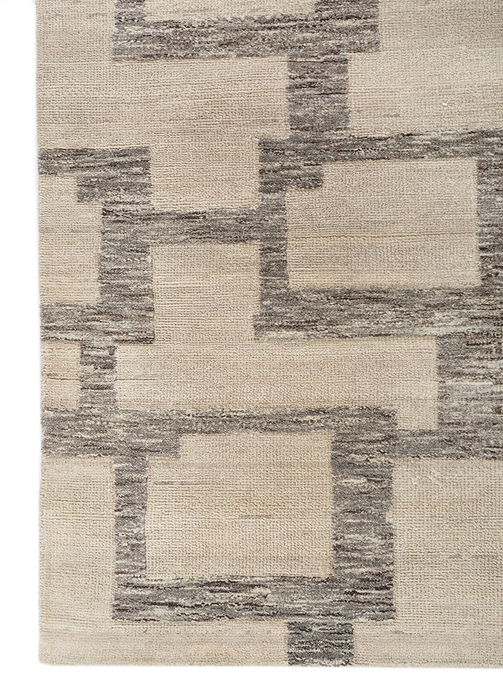 aprezo grey and black wool Hand Knotted Rug - Corner aprezo grey and black wool Hand Knotted Rug - Corner