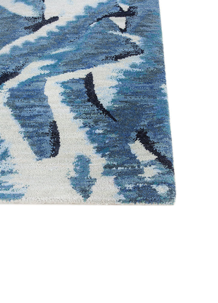 clan blue wool Hand Knotted Rug - Corner clan blue wool Hand Knotted Rug - Corner