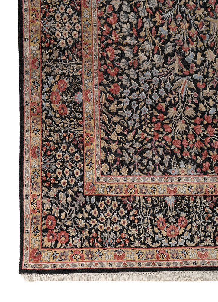 gulmarg grey and black wool and silk Hand Knotted Rug - Corner gulmarg grey and black wool and silk Hand Knotted Rug - Corner
