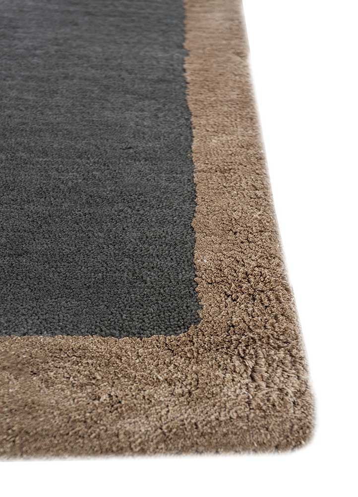 majnun grey and black wool and silk Hand Knotted Rug - Corner