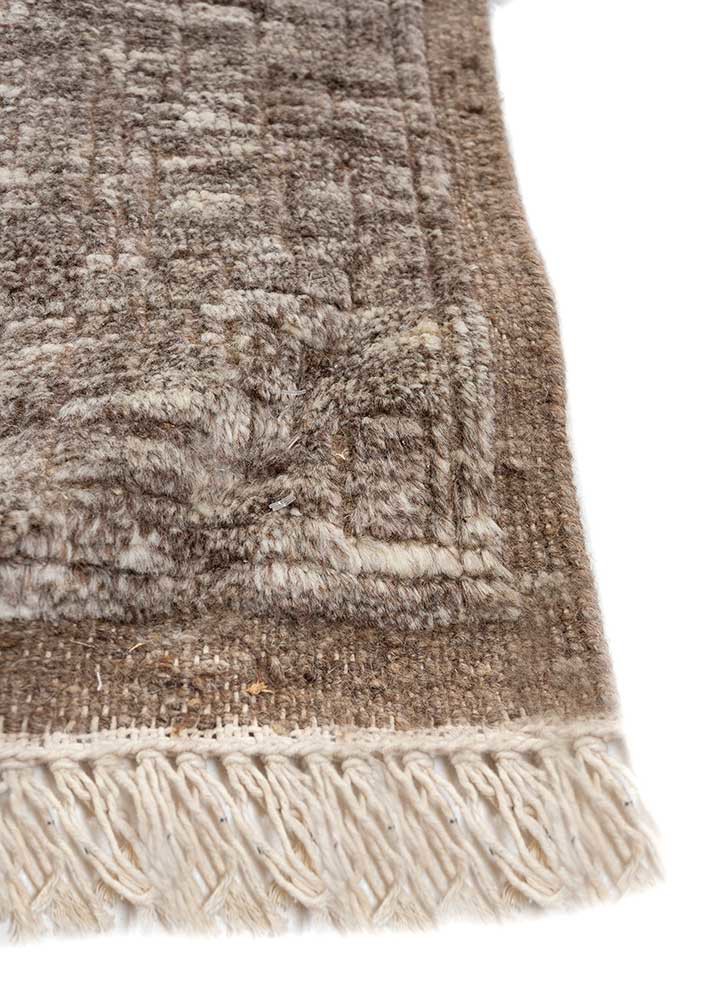 manifest beige and brown wool Hand Knotted Rug - Corner manifest beige and brown wool Hand Knotted Rug - Corner
