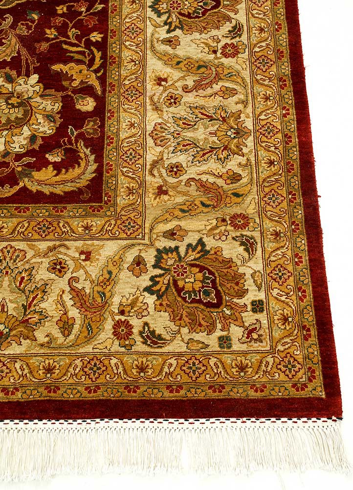 gulmarg red and orange silk Hand Knotted Rug - Corner gulmarg red and orange silk Hand Knotted Rug - Corner