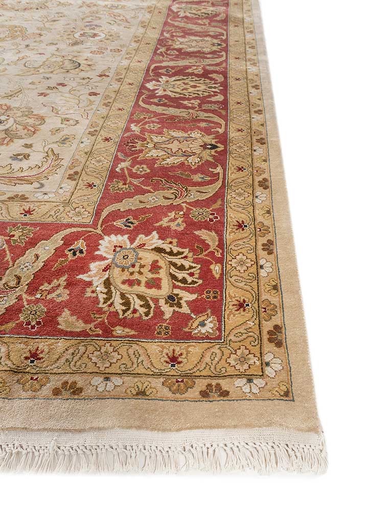 aurora ivory silk Hand Knotted Rug - Corner