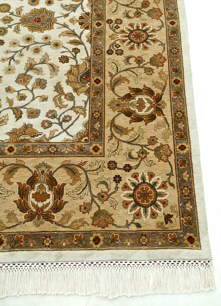 aurora gold silk Hand Knotted Rug - Corner