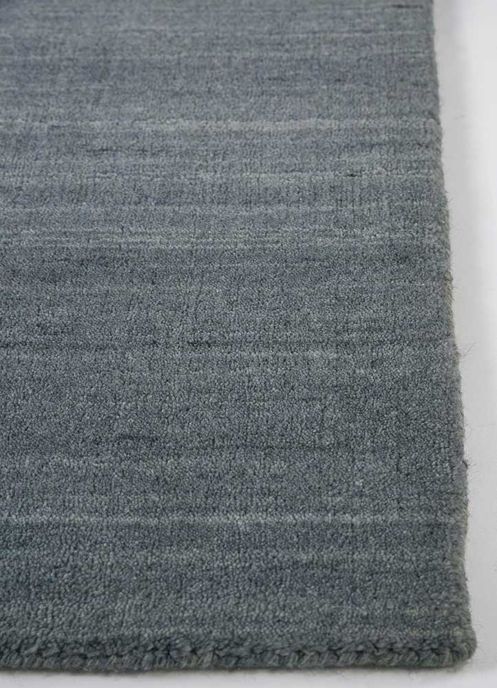 acar grey and black wool and viscose Hand Loom Rug - Corner