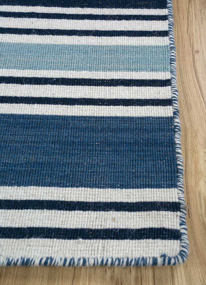 indusbar blue wool Flat Weaves Rug - Corner