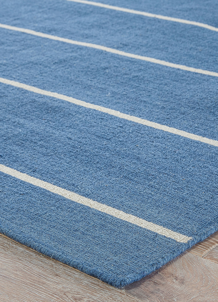 indusbar blue wool Flat Weaves Rug - Corner