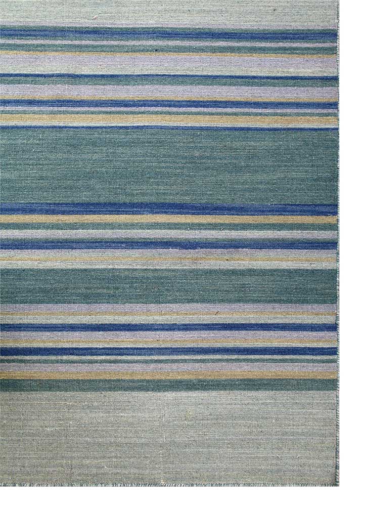 indusbar blue wool Flat Weaves Rug - Corner