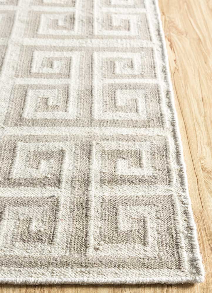 nomadic threads ivory wool Flat Weaves Rug - Corner