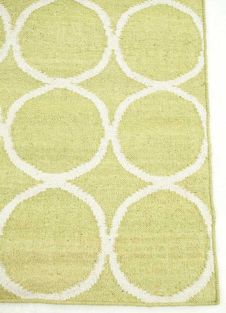 indusbar green wool Flat Weaves Rug - Corner