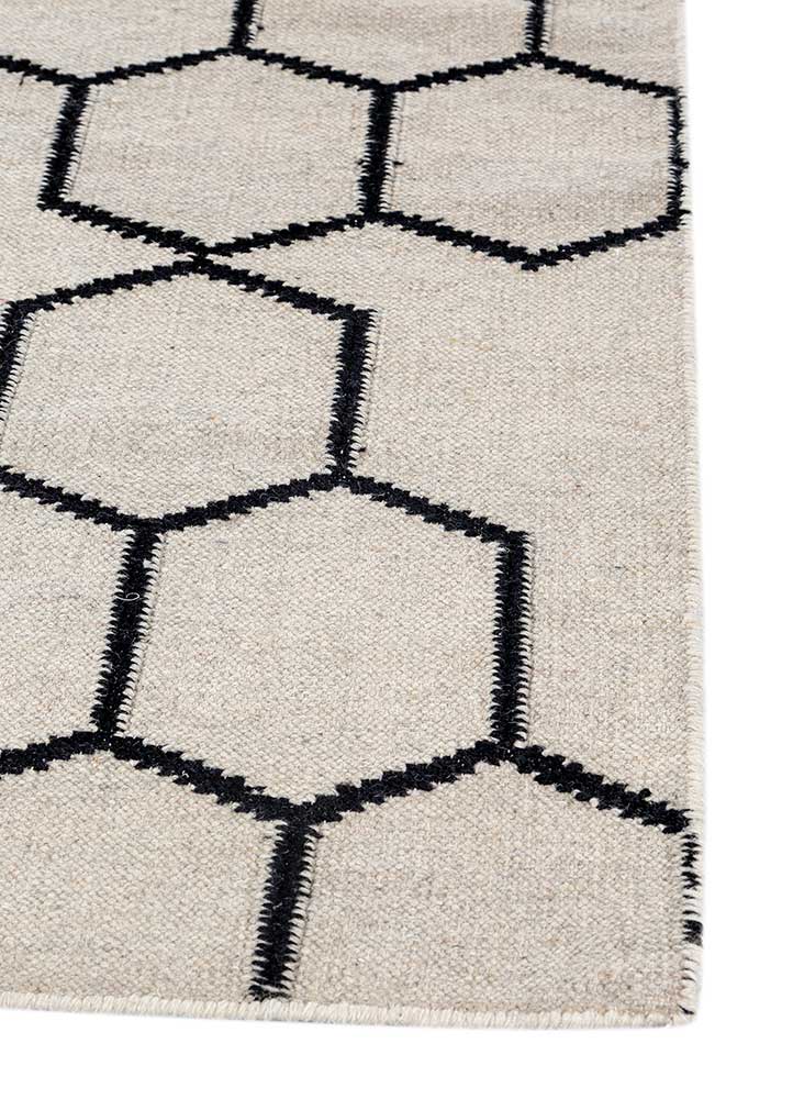 indusbar ivory wool Flat Weaves Rug - Corner