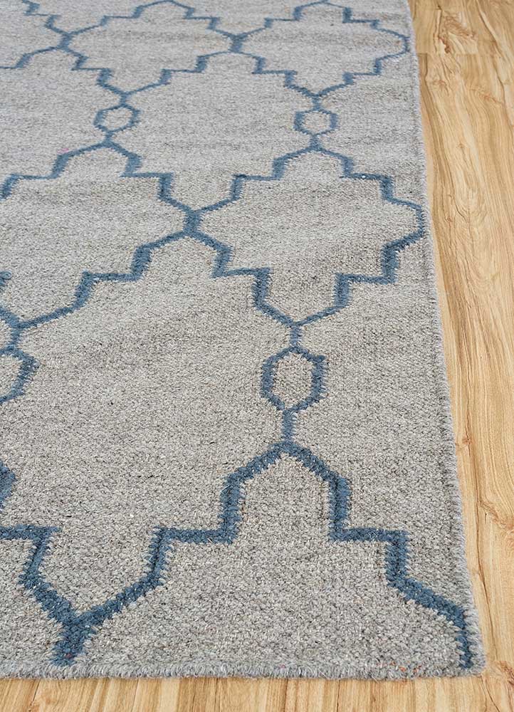 indusbar grey and black wool Flat Weaves Rug - Corner indusbar grey and black wool Flat Weaves Rug - Corner