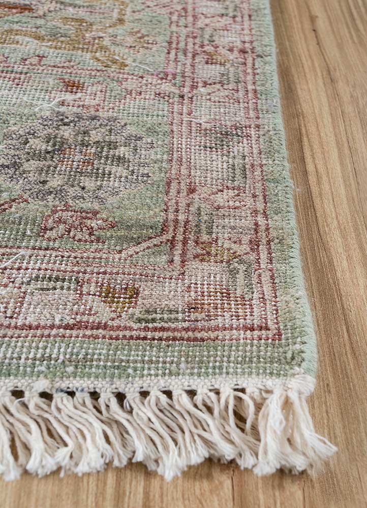 someplace in time ivory wool Hand Knotted Rug - Corner