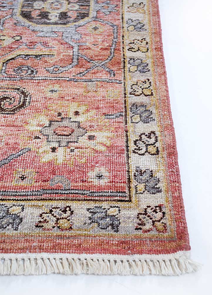 someplace in time ivory wool Hand Knotted Rug - Corner