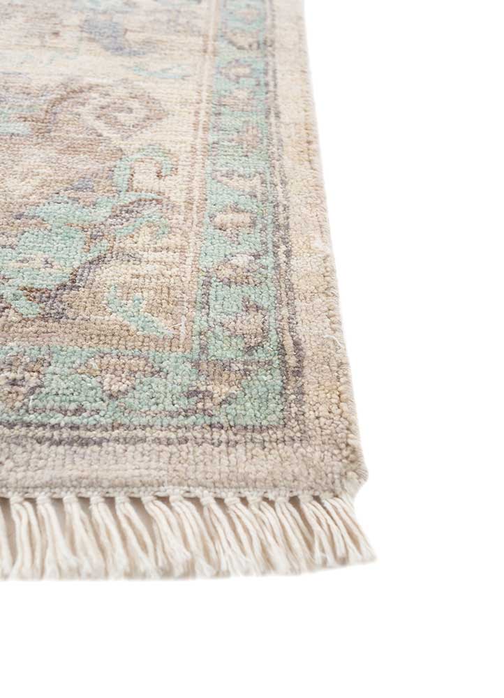 someplace in time ivory wool Hand Knotted Rug - Corner