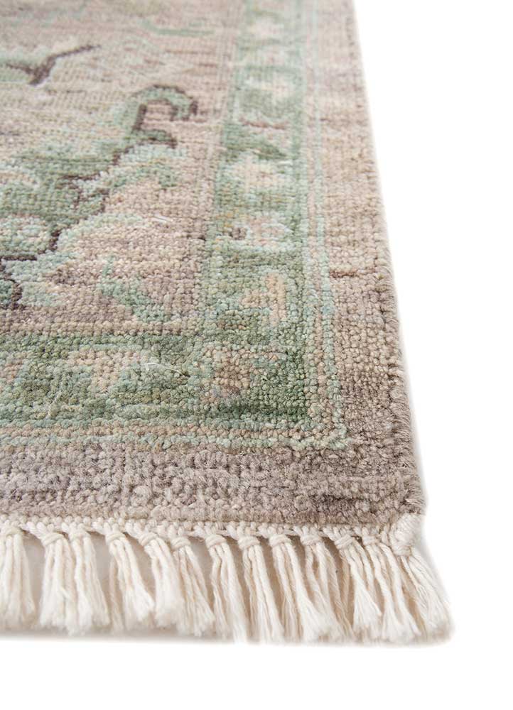 someplace in time ivory wool Hand Knotted Rug - Corner