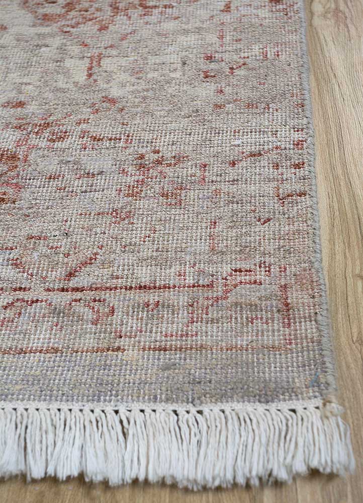 someplace in time beige and brown wool Hand Knotted Rug - Corner