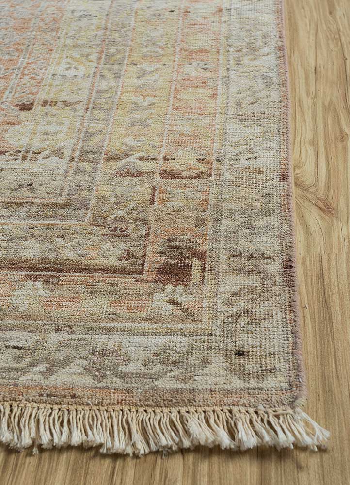 someplace in time ivory wool Hand Knotted Rug - Corner