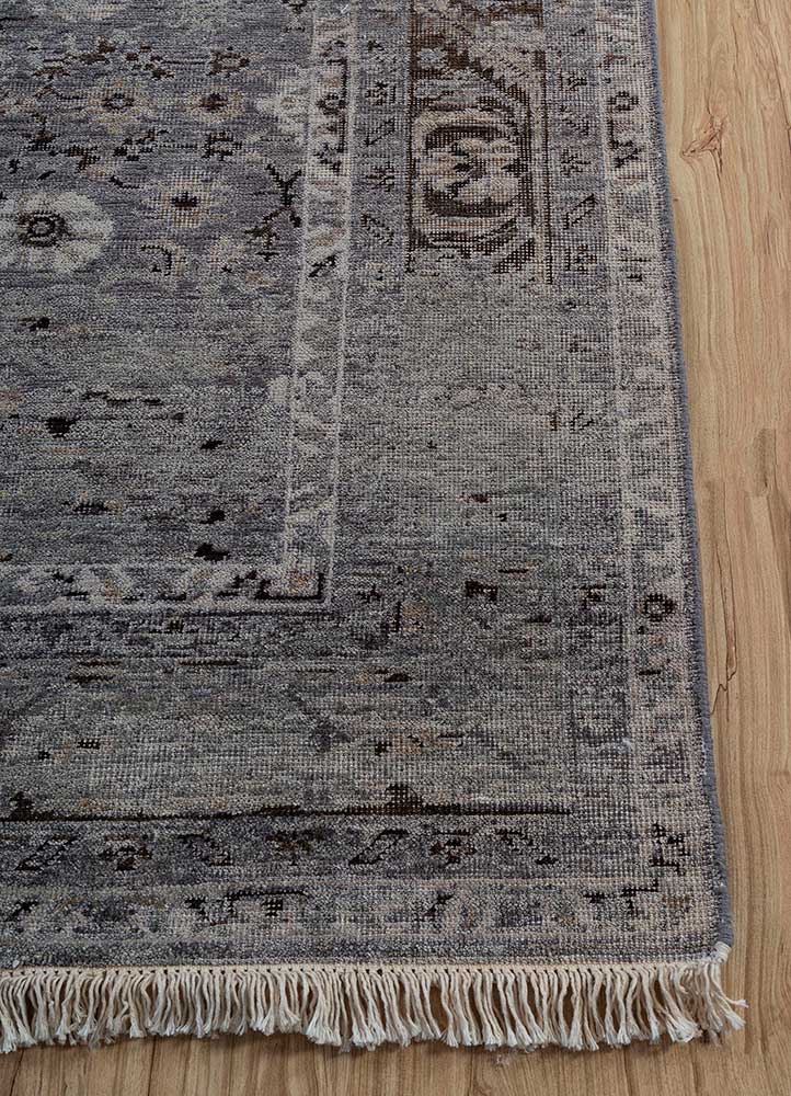 viscaya grey and black wool Hand Knotted Rug - Corner