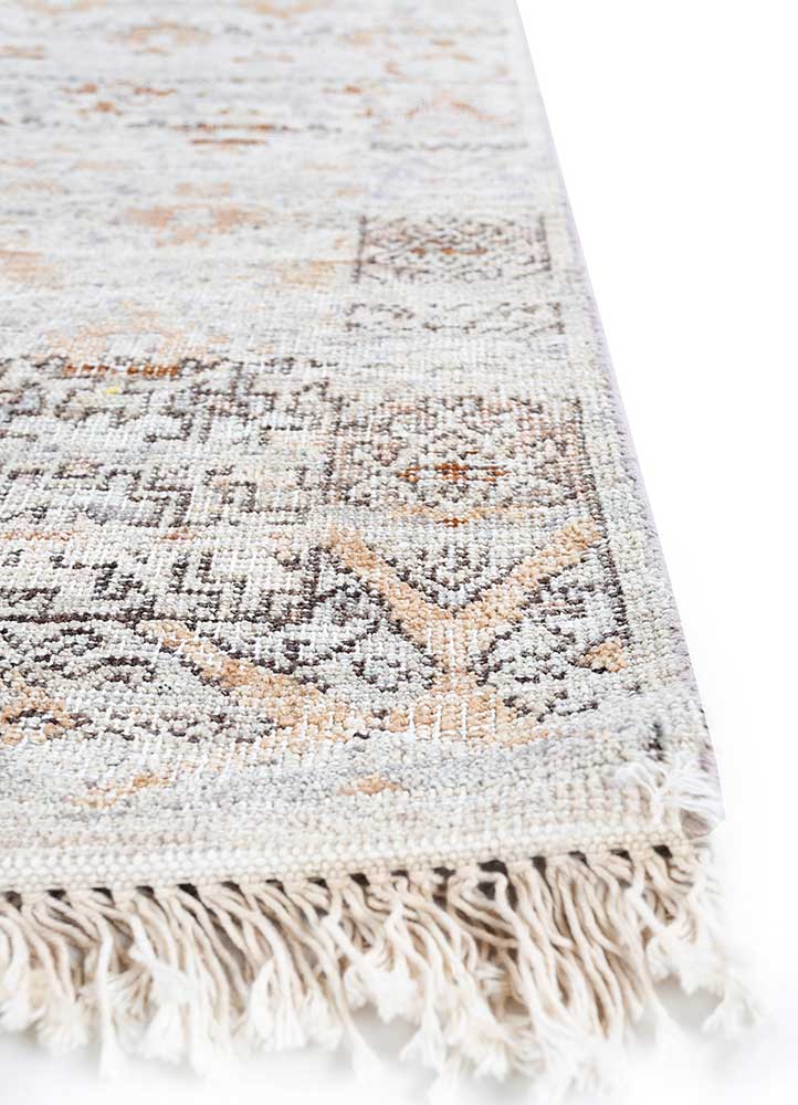 someplace in time ivory wool Hand Knotted Rug - Corner