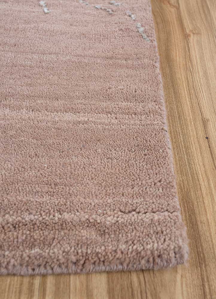 urban pause by kavi beige and brown wool and silk Hand Knotted Rug - Corner