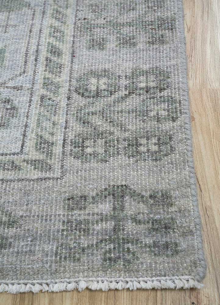 erbe grey and black wool Hand Knotted Rug - Corner