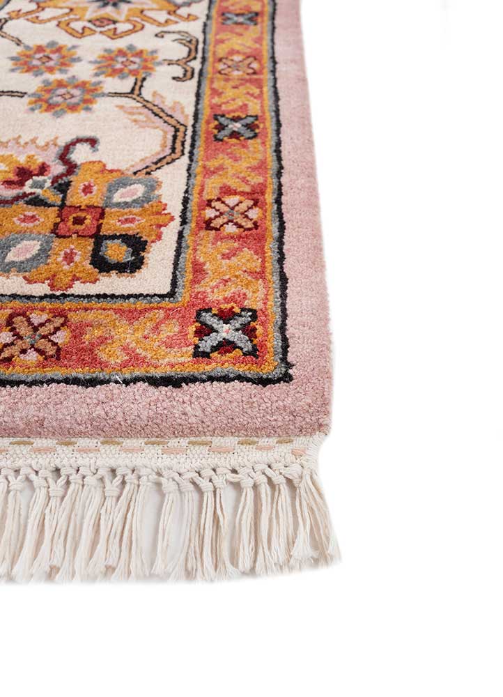 cyanna pink and purple wool Hand Knotted Rug - Corner