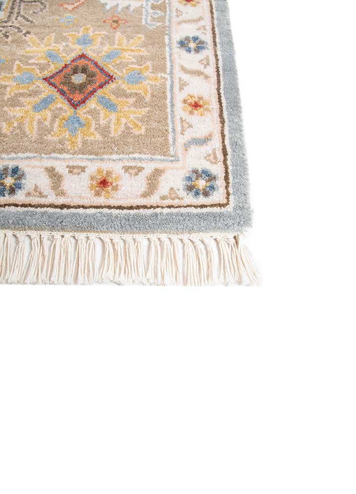 cyanna blue wool Hand Knotted Rug - Corner