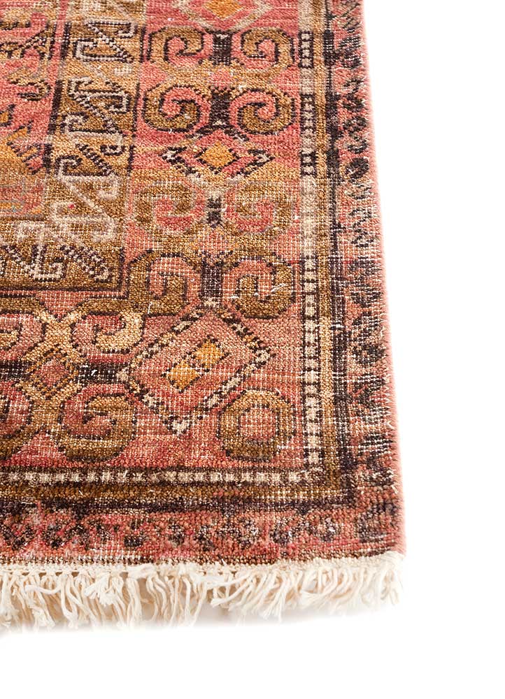 viscaya red and orange wool Hand Knotted Rug - Corner viscaya red and orange wool Hand Knotted Rug - Corner