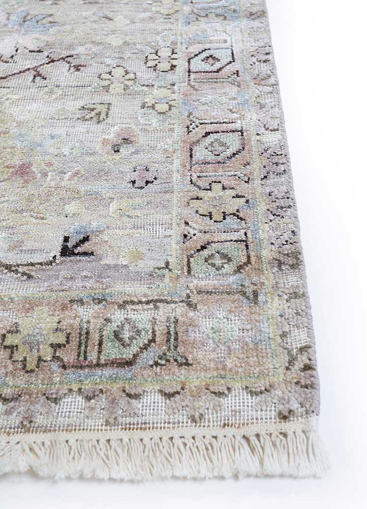 viscaya ivory wool and silk Hand Knotted Rug - Corner