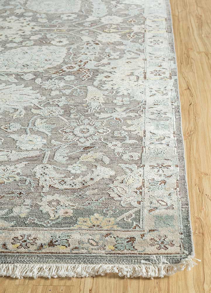 viscaya blue wool and silk Hand Knotted Rug - Corner