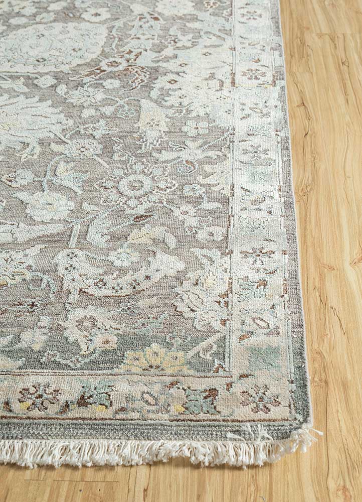 viscaya blue wool and silk Hand Knotted Rug - Corner