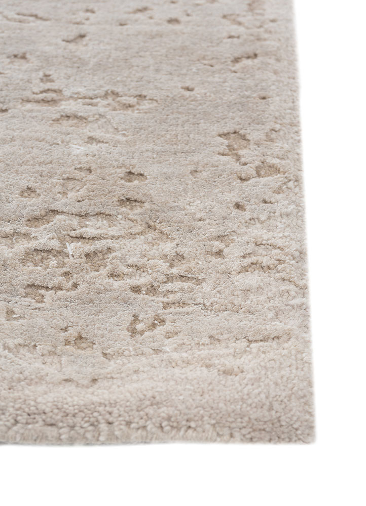 chaos theory by kavi ivory wool and bamboo silk Hand Knotted Rug - Corner chaos theory by kavi ivory wool and bamboo silk Hand Knotted Rug - Corner