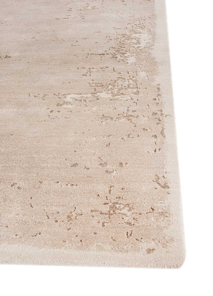 chaos theory by kavi ivory wool and bamboo silk Hand Knotted Rug - Corner