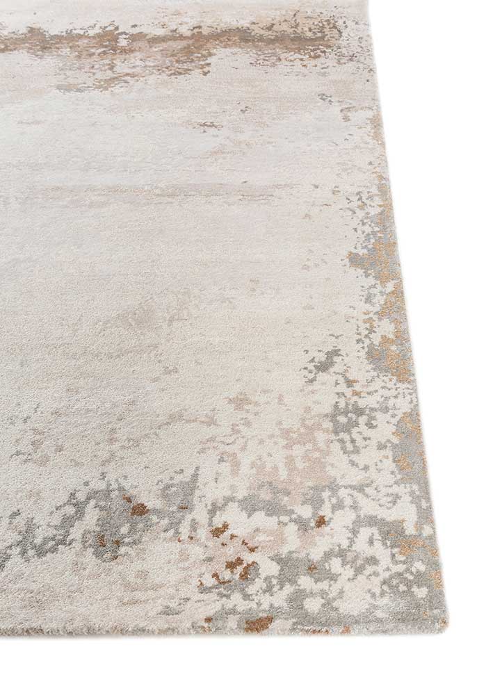 chaos theory by kavi ivory wool and bamboo silk Hand Knotted Rug - Corner chaos theory by kavi ivory wool and bamboo silk Hand Knotted Rug - Corner