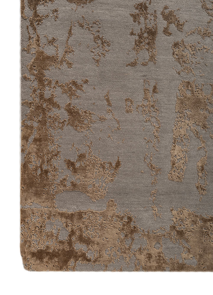 project error by kavi grey and black wool and bamboo silk Hand Knotted Rug - Corner project error by kavi grey and black wool and bamboo silk Hand Knotted Rug - Corner