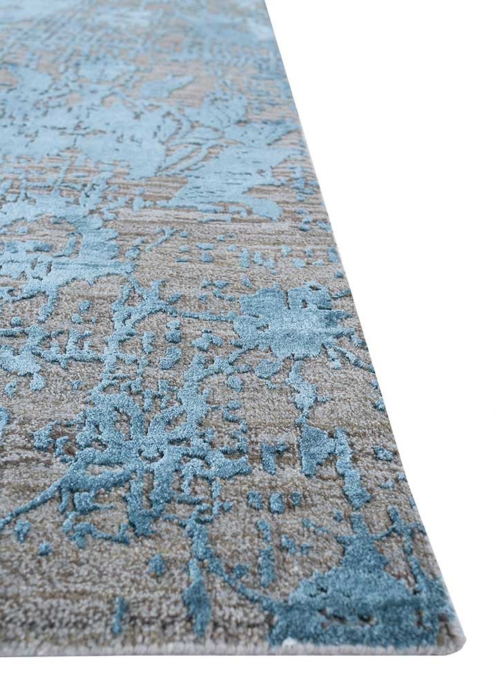 chaos theory by kavi grey and black wool and bamboo silk Hand Knotted Rug - Corner chaos theory by kavi grey and black wool and bamboo silk Hand Knotted Rug - Corner