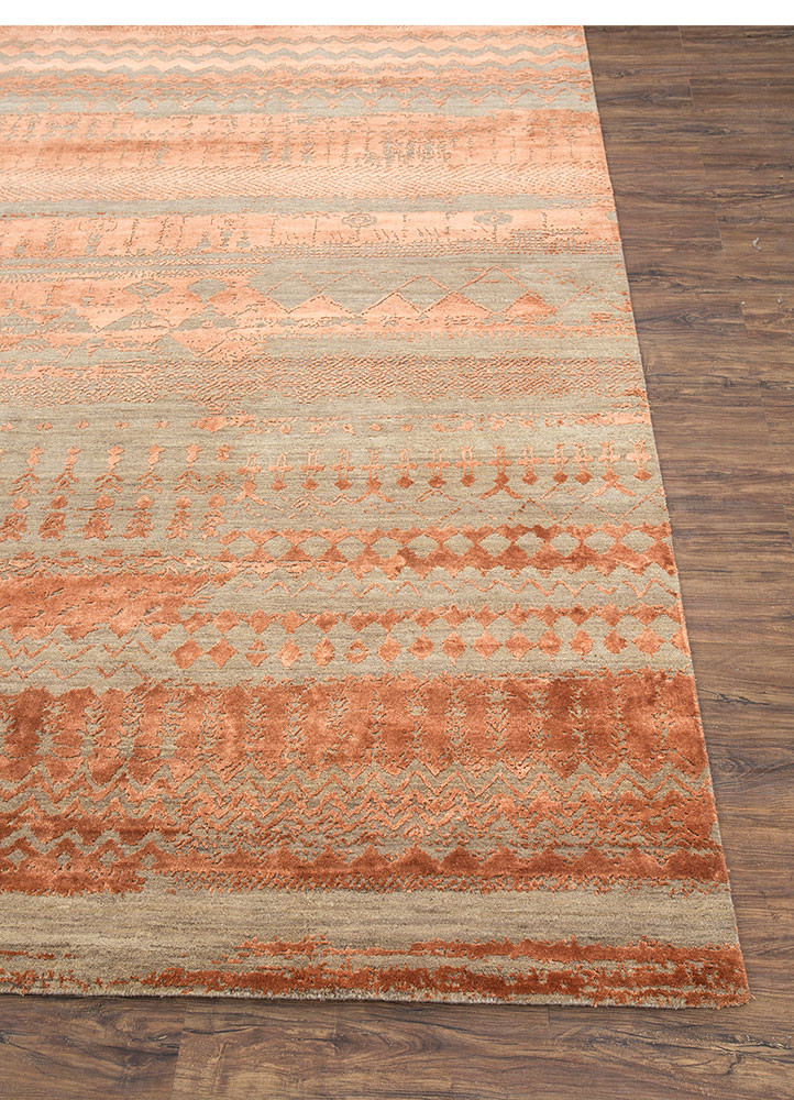 project error by kavi beige and brown wool and bamboo silk Hand Knotted Rug - Corner project error by kavi beige and brown wool and bamboo silk Hand Knotted Rug - Corner