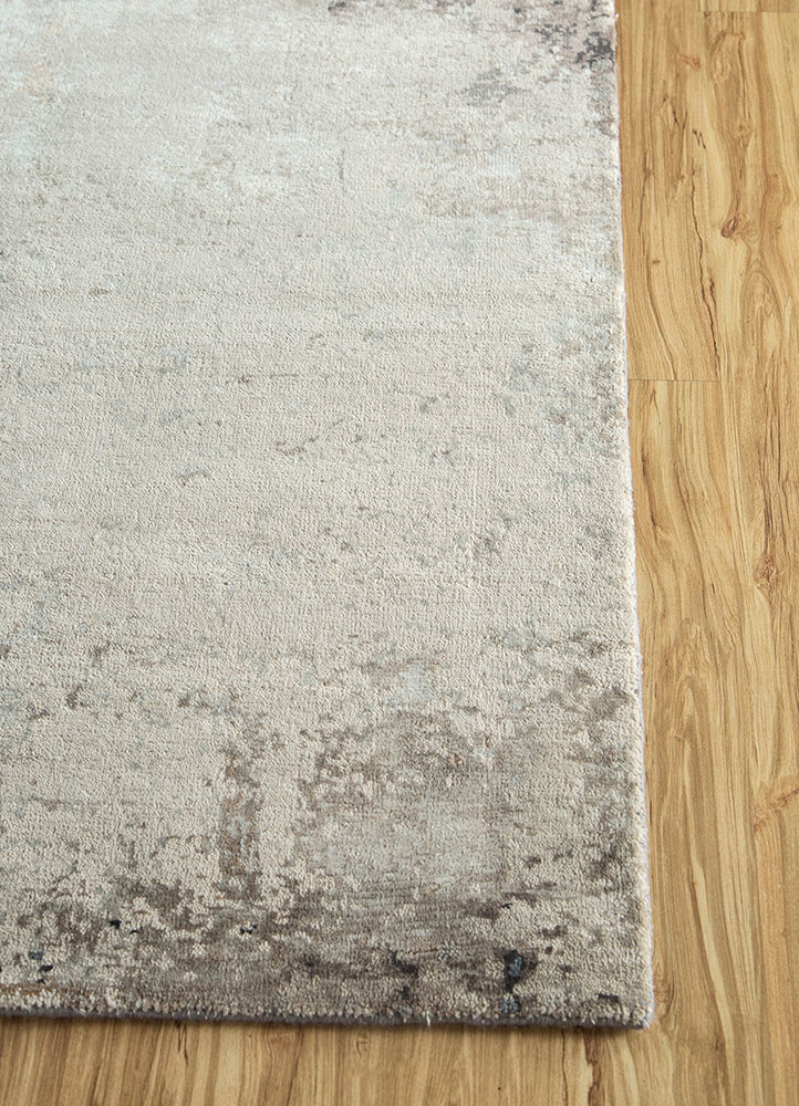 tattvam blue wool and bamboo silk Hand Knotted Rug - Corner tattvam blue wool and bamboo silk Hand Knotted Rug - Corner