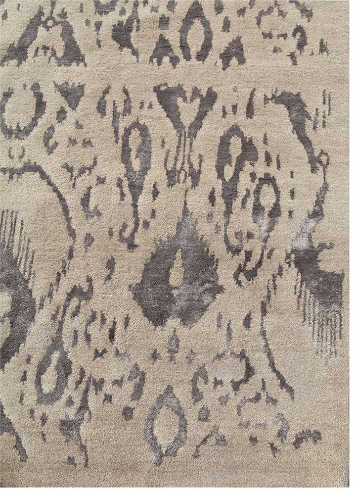 far east grey and black wool and bamboo silk Hand Knotted Rug - Corner far east grey and black wool and bamboo silk Hand Knotted Rug - Corner