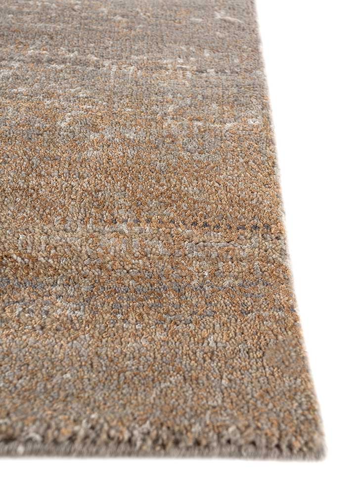 afterglow by kavi grey and black wool and bamboo silk Hand Knotted Rug - Corner