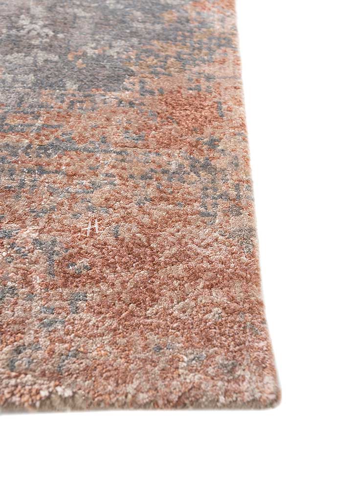 afterglow by kavi ivory wool and bamboo silk Hand Knotted Rug - Corner