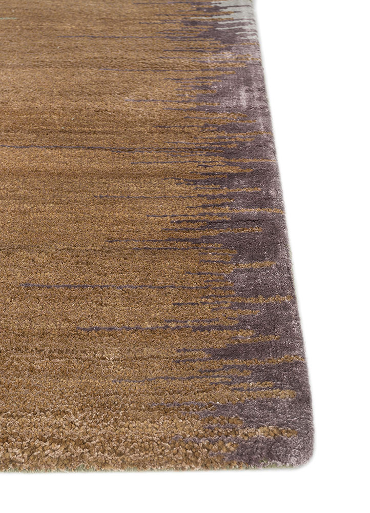 afterglow by kavi green wool and bamboo silk Hand Knotted Rug - Corner afterglow by kavi green wool and bamboo silk Hand Knotted Rug - Corner