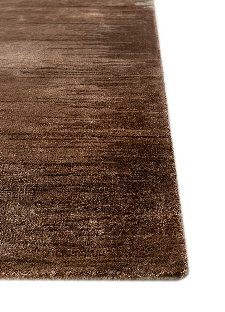 afterglow by kavi green wool and bamboo silk Hand Knotted Rug - Corner